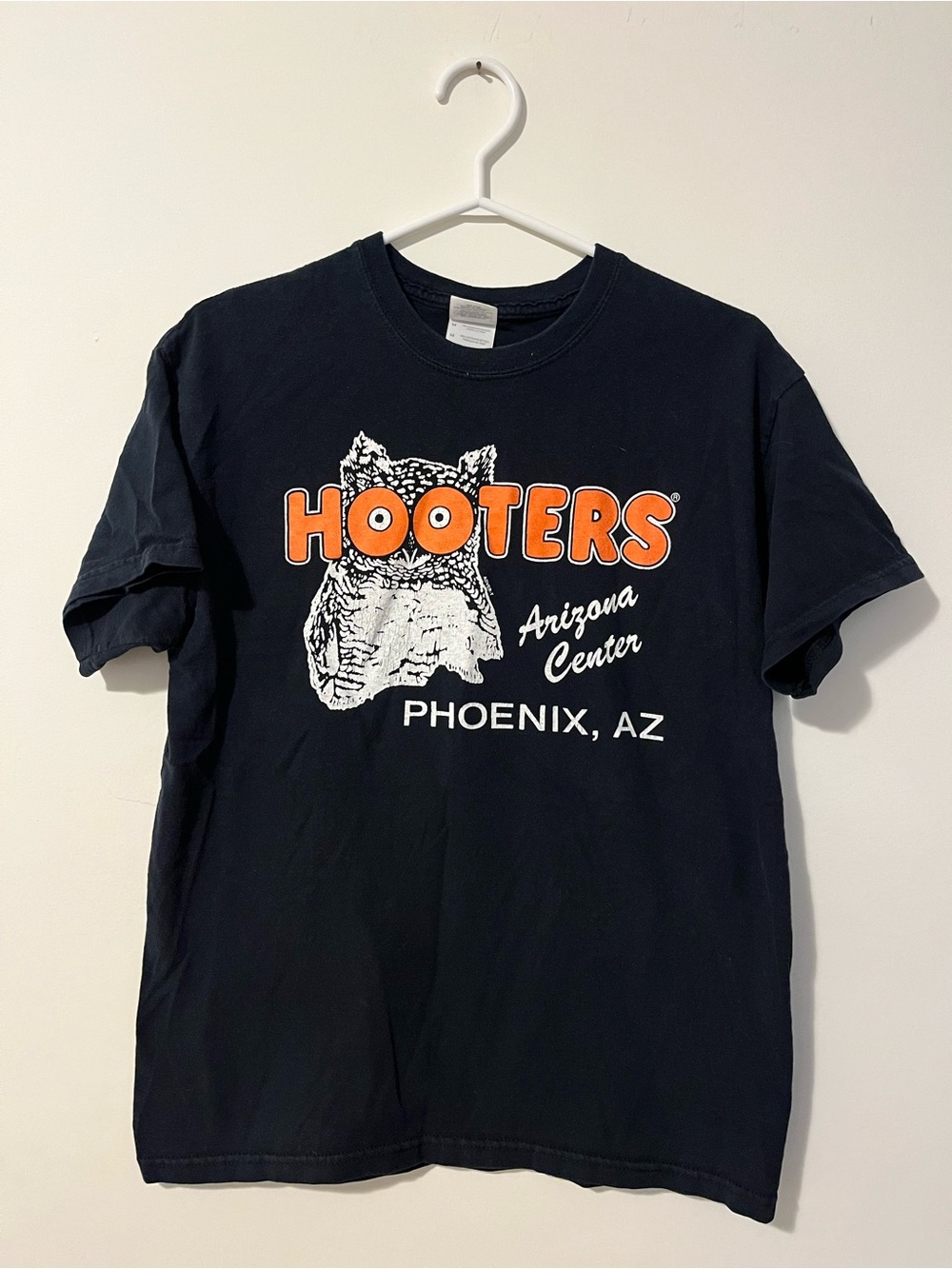 Hooters Black T-Shirt with Orange Logo
